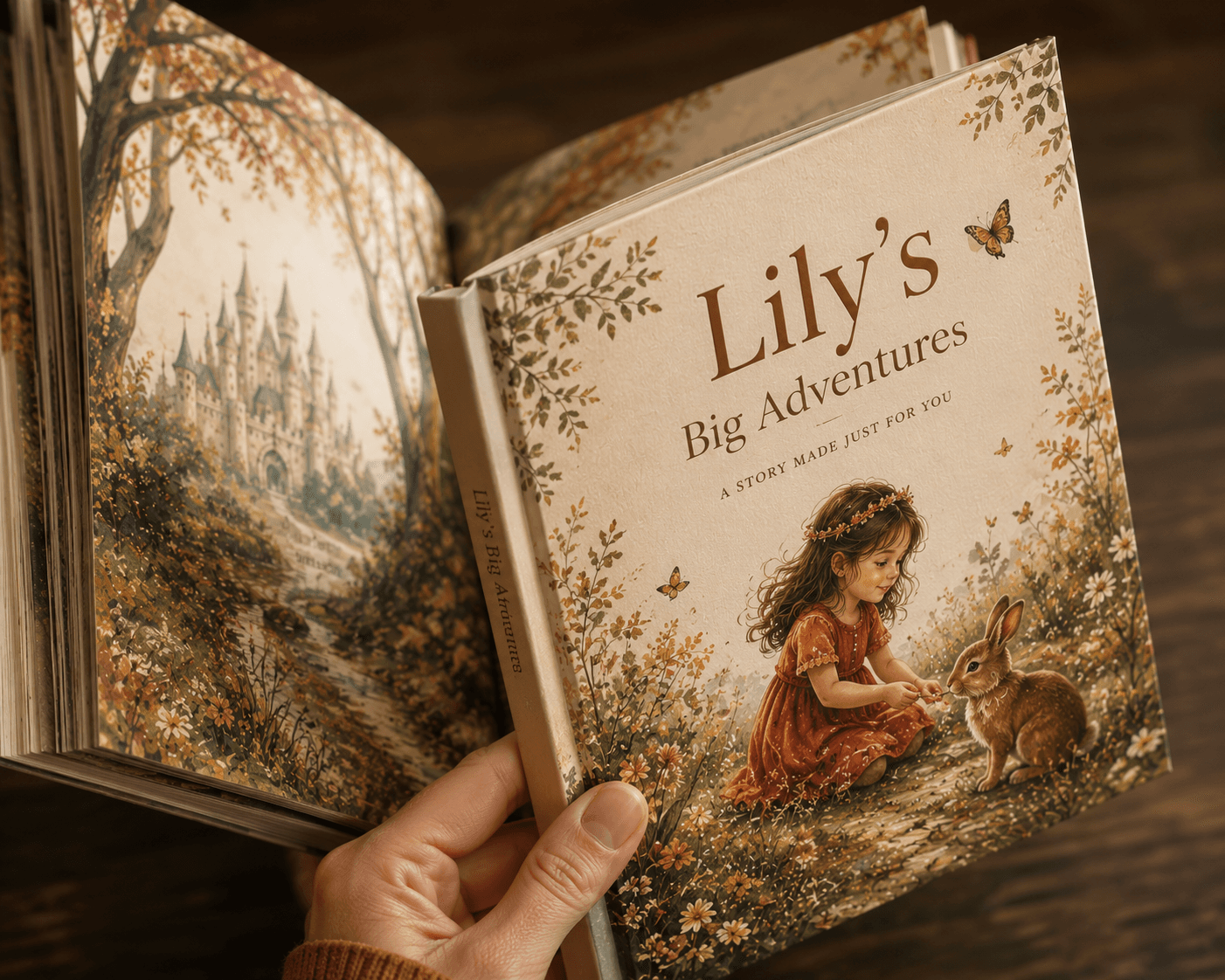 Hochwertiges gedrucktes Hardcover-Kinderbuch in den Händen