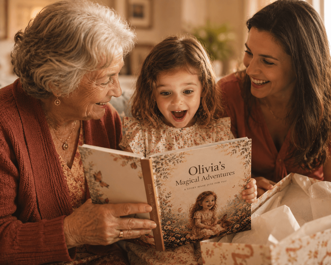 Großmutter schenkt Enkelin personalisiertes Kinderbuch — emotionaler Moment
